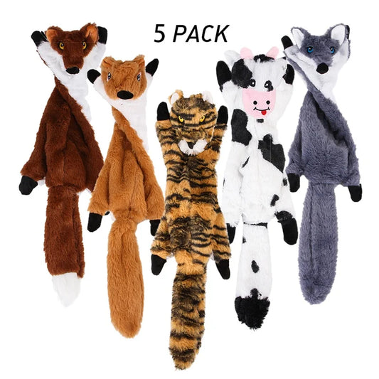 Cute Interactive Plush Dog Squeaky Toy Set for Playtime