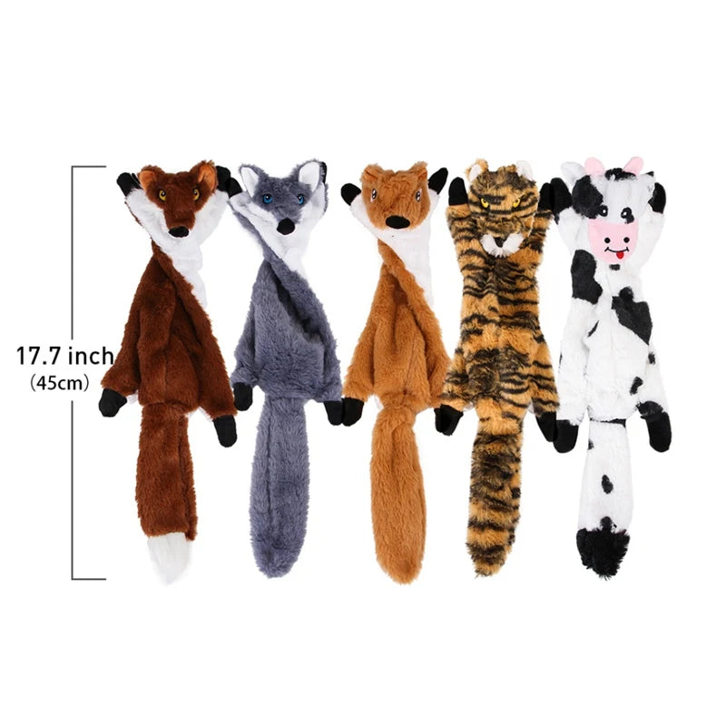 Cute Interactive Plush Dog Squeaky Toy Set for Playtime