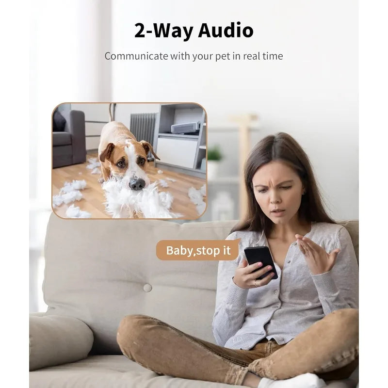 2K Pet Camera With Treat Dispenser And 360 Degree View
