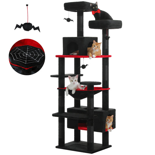 Large Indoor Cat Tree Tower With Scratching Posts And Hammock