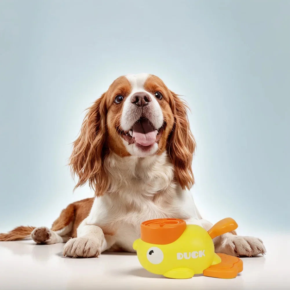 Yellow Duck Automatic Dog Feeder Puzzle Toy for Intelligent Training