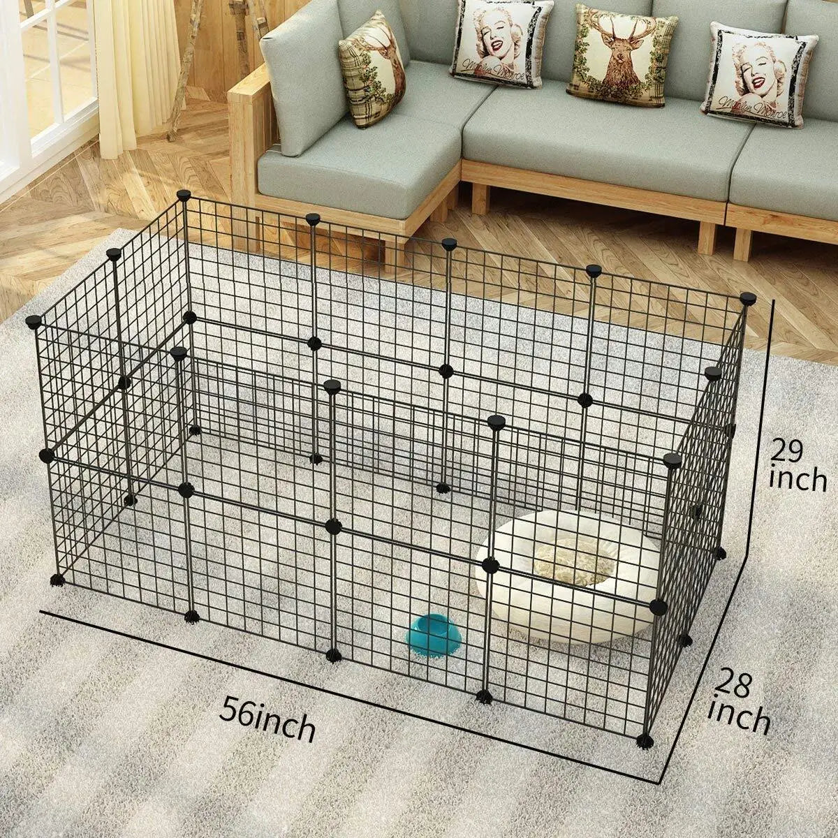 Portable Metal Pet Playpen for Small Animals and Rabbits