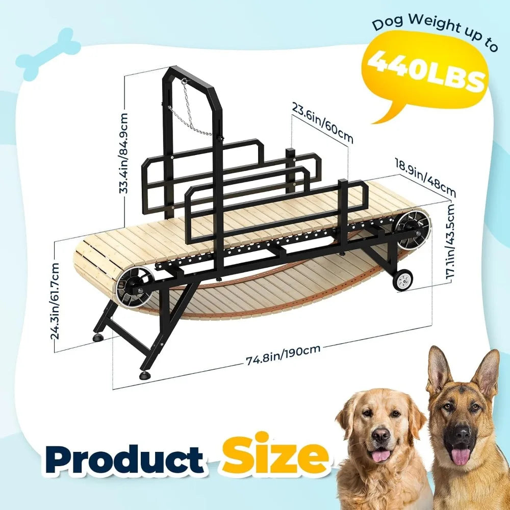 Large Dog Treadmill with Adjustable Ramp for Indoor Exercise