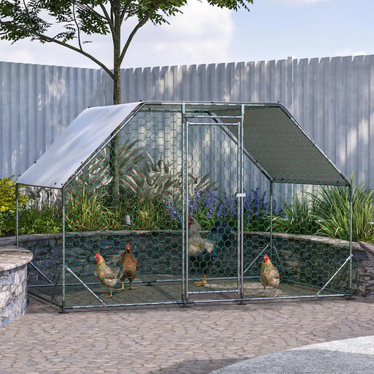 Durable Metal Walk In Poultry Coop And Outdoor Run Secure