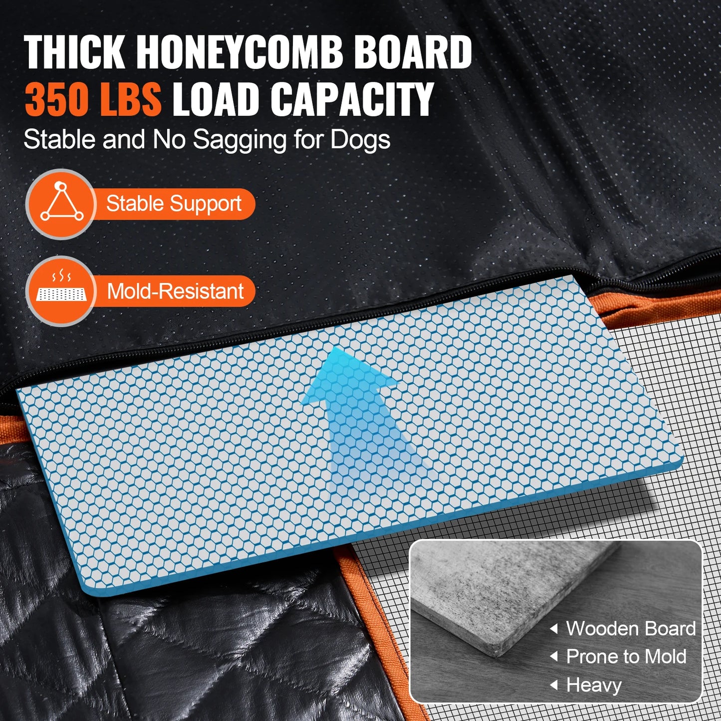 Dog Car Seat Cover with Mesh Window and Storage Pocket