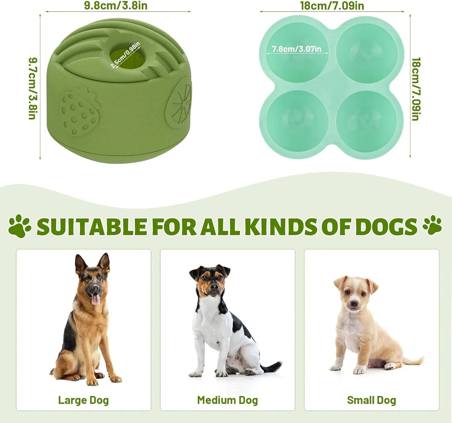 Durable Freezable Rubber Dog Chew Toy Mint Scented Low Mess