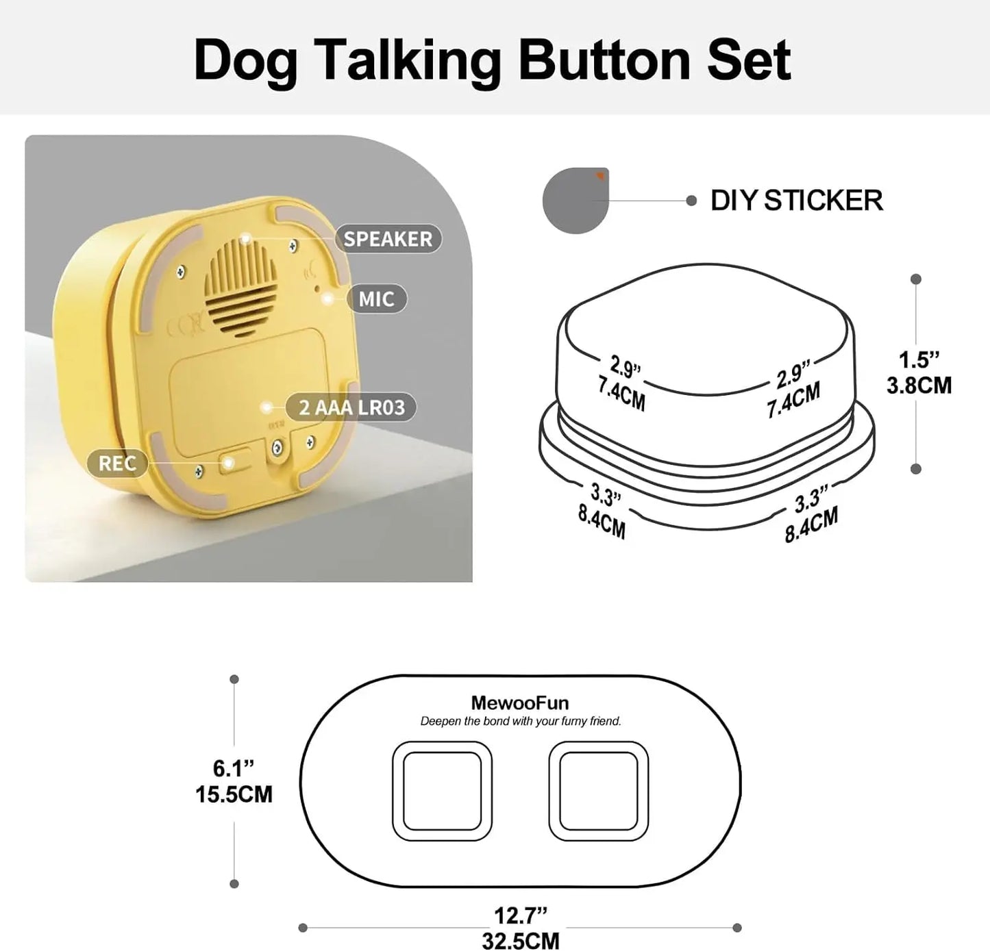 Mewoofun Recordable Voice Buttons For Dog Communication