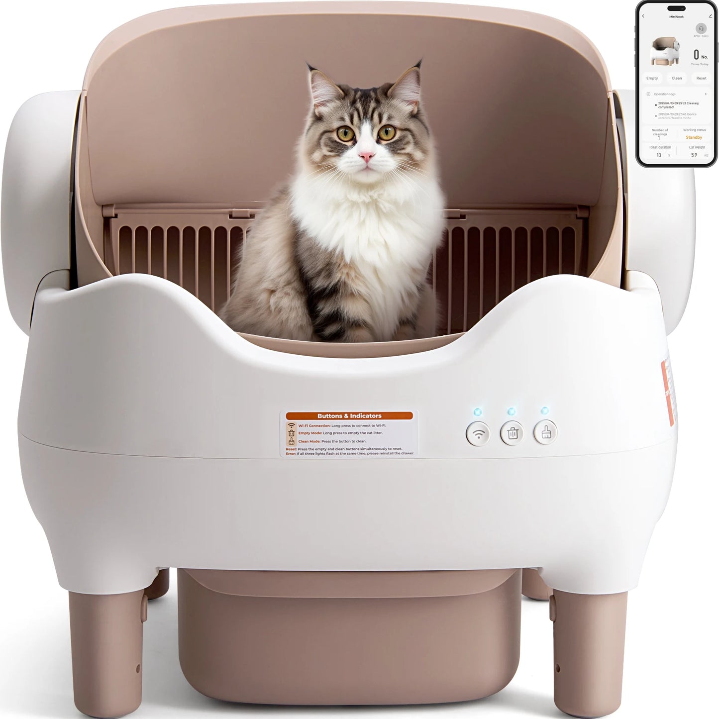 Automatic Self Cleaning Cat Litter Box with APP Control