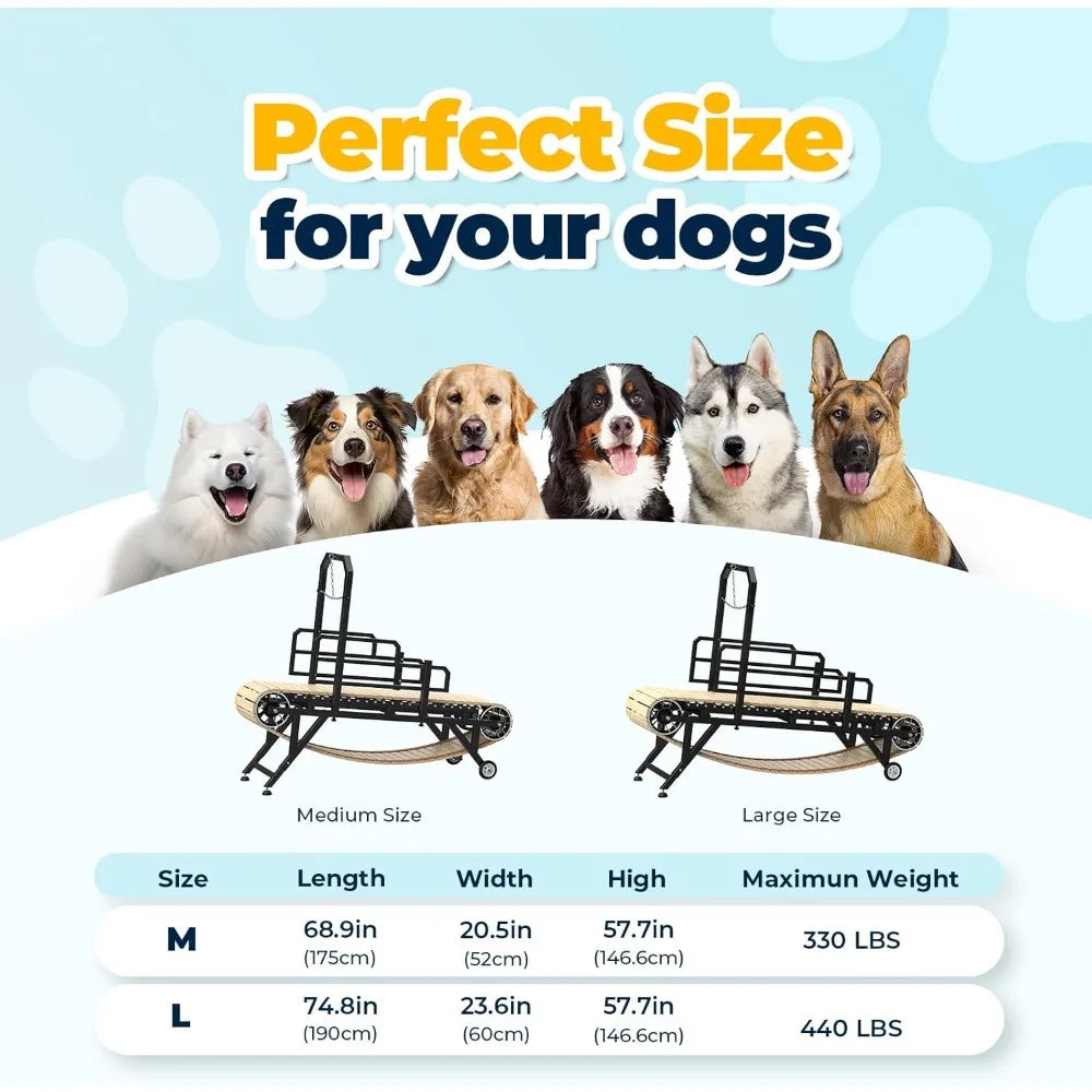 Large Dog Treadmill with Adjustable Ramp for Indoor Exercise